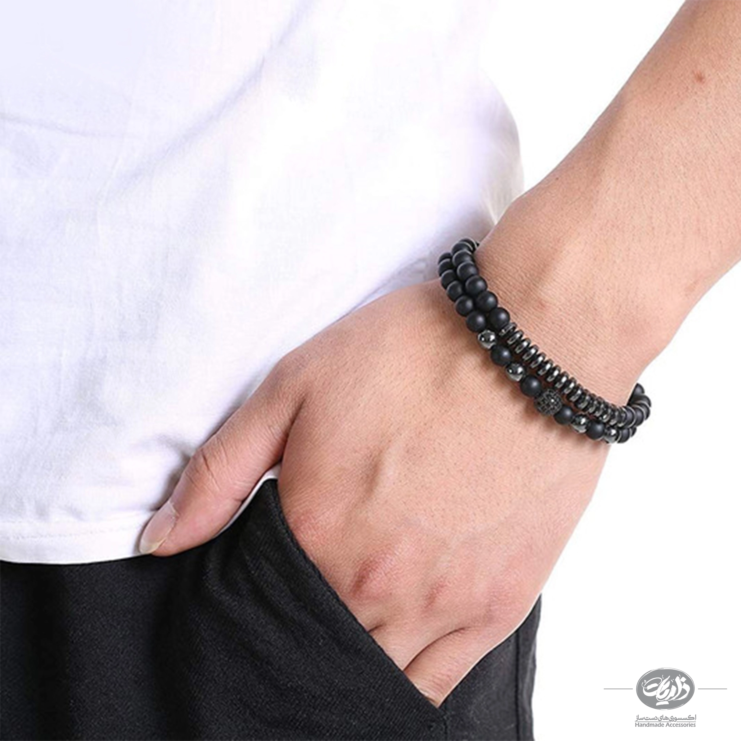 دستبند جانا (JANA) 1 دستبند سنگ اونیکس و حدید ست ذاریات مدل جانا (JANA) - تصویر 1